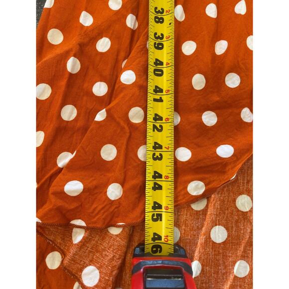 GRECERELLE Polka Dot Wrap High-Low Maxi Dress, Orange, M, Pre-Owned - Picture 9 of 10
